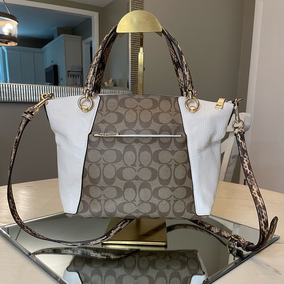 COA Included: Coach Kacey two-way colorblock - khaki signature 